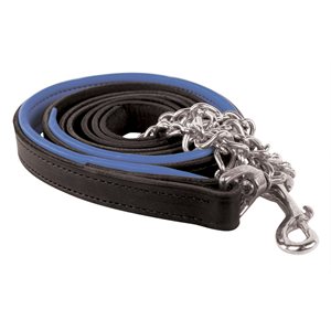 BLACK / BLUE PADDED LEAD W / STAINLESS STEEL CHAIN