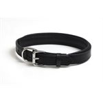 BLK / BLK LARGE PADDED LEATHER DOG COLLAR