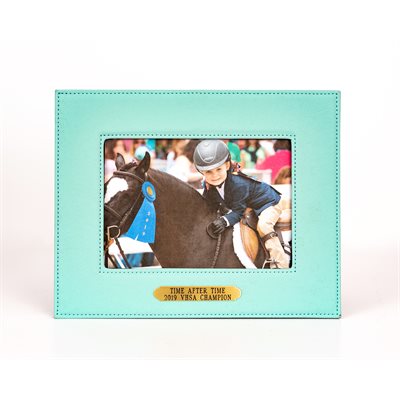 TEAL 4x6 LEATHER FRAME W / PLATE